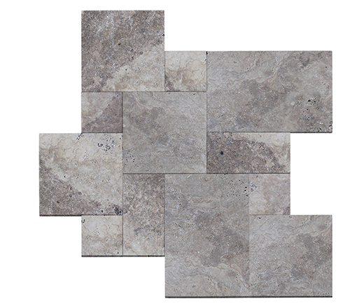 Platinum Platinum Tumbled French Pattern 3cm Paver | Travertine | Outdoor Paver