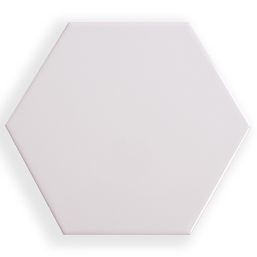 Prismatics White Satin 7"x6" Hexagon | Ceramic | Wall Tile