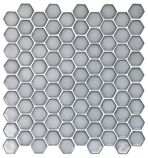 Raku Art Arctic Glossy 1 3/8" Hexagon Mosaic | Glass | Wall Mosaic