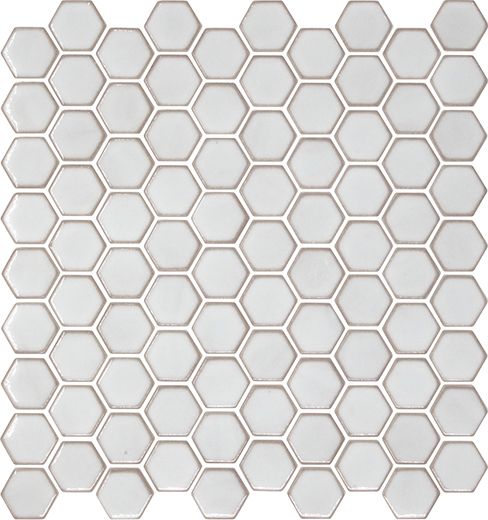 Raku Art Smeralda Glossy 1 3/8" Hexagon Mosaic | Enamel Glass | Wall Mosaic