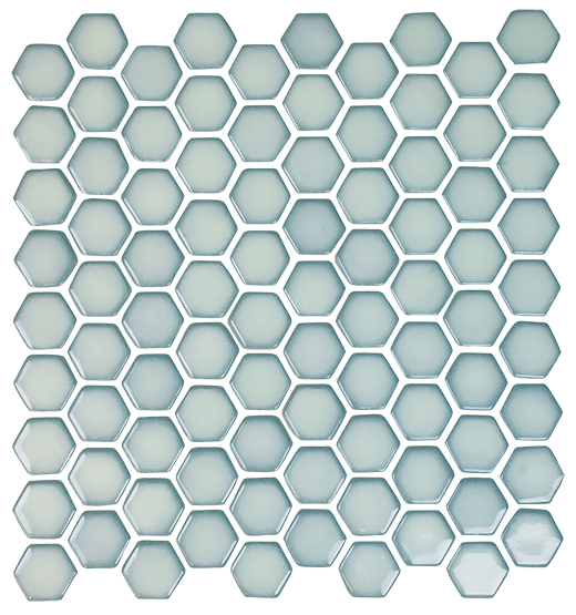 Raku Art Smeralda Glossy 1 3/8" Hexagon Mosaic | Glass | Wall Mosaic