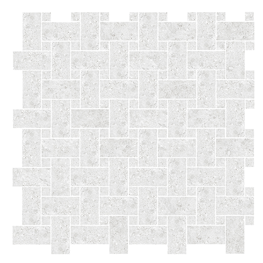 Reef Bianco Matte Basketweave Mosaic Porcelain Tile GENROSE