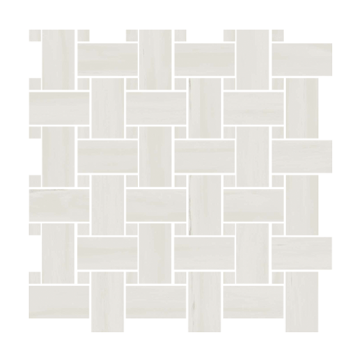 Resplendent Bianco Dolomite Matte Basketweave Mosaic | Color Body Porcelain | Floor/Wall Mosaic