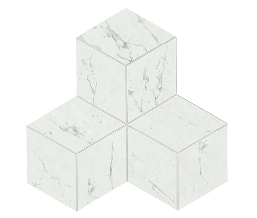 Resplendent Carrara Pure Polished 3D Cube | Color Body Porcelain | Wall Mosaic