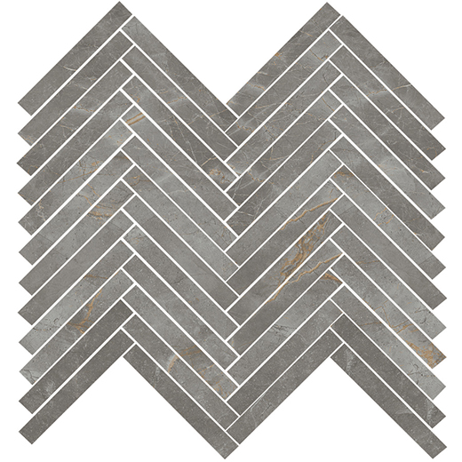 Resplendent Fior Di Bosco Polished 5/8"X4" Herringbone Mosaic | Color Body Porcelain | Floor/Wall Mosaic