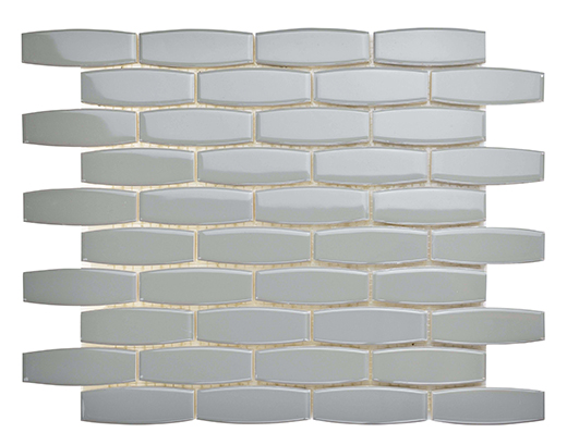 Outlet Roxy Hematite - Outlet Glossy 1"x3" Curved Mosaic | Ceramic | Wall Mosaic