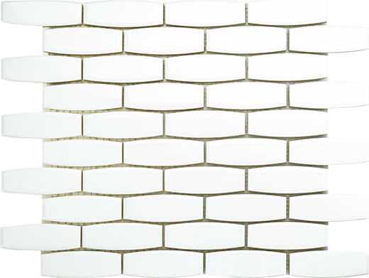 Outlet Roxy Quartz - Outlet Glossy 1"x3" Curved Mosaic | Ceramic | Wall Mosaic