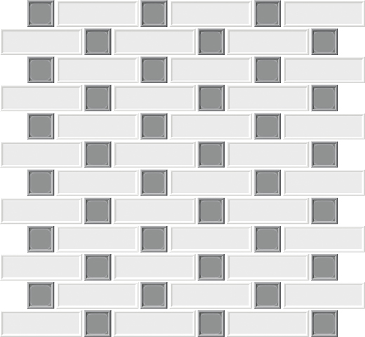 Outlet Roxy Quartz - Outlet Glossy 2Tone Mosaic | Ceramic | Wall Mosaic