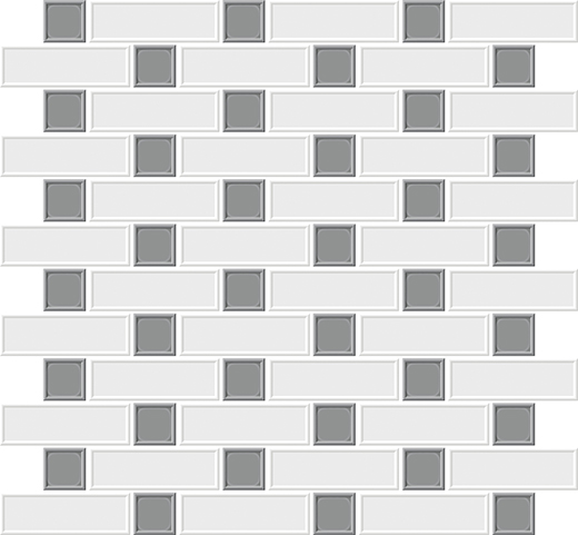 Outlet Roxy Quartz - Outlet Glossy 2Tone Mosaic | Ceramic | Wall Mosaic