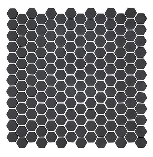 San Marino Enamel Mosaics Black Matte Hexagon Mosaic | Enamel | Floor/Wall Mosaic