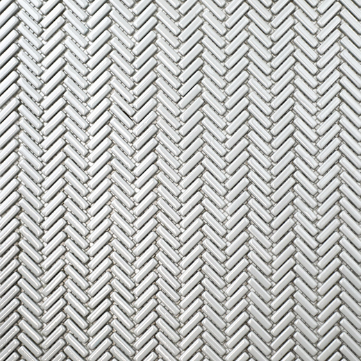 San Marino Enamel Mosaics Dove Gloss Herringbone Mosaic | Enamel | Floor/Wall Mosaic