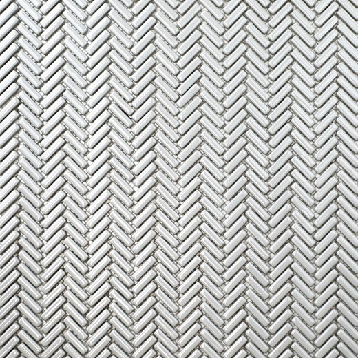 San Marino Enamel Mosaics Dove Gloss Herringbone Mosaic | Enamel | Floor/Wall Mosaic