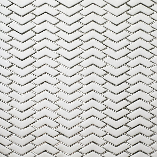 San Marino Enamel Mosaics Dove Matte Chevron Mosaic | Enamel | Floor/Wall Mosaic