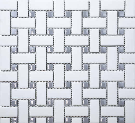 San Marino Enamel Mosaics Cloud Matte Basketweave Mosaic | Enamel | Floor/Wall Mosaic