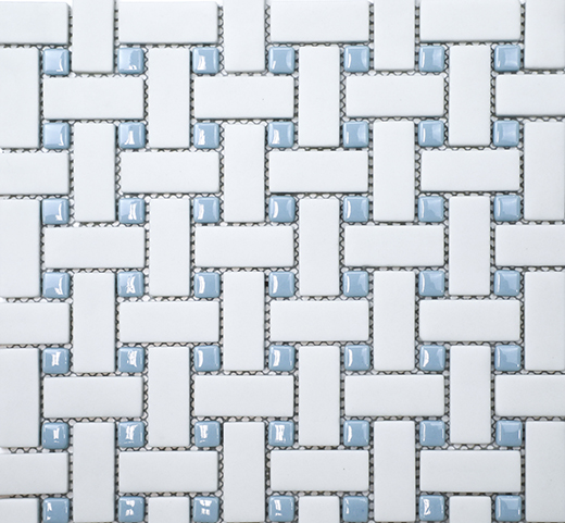 San Marino Enamel Mosaics Sky Matte Basketweave Mosaic | Enamel | Floor/Wall Mosaic