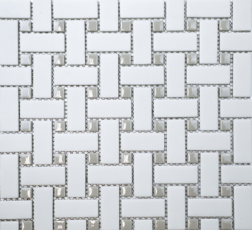 San Marino Enamel Mosaics Pearl Matte Basketweave Mosaic | Enamel | Floor/Wall Mosaic