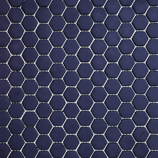 San Marino Enamel Mosaics Sapphire Matte Hexagon Mosaic | Enamel | Floor/Wall Mosaic