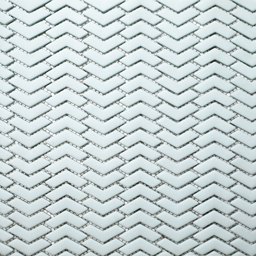 San Marino Enamel Mosaics Seafoam Matte Chevron Mosaic | Enamel | Floor/Wall Mosaic