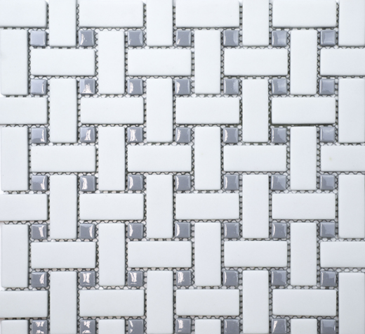 San Marino Cloud Matte Basketweave Mosaic | Enamel | Floor/Wall Mosaic