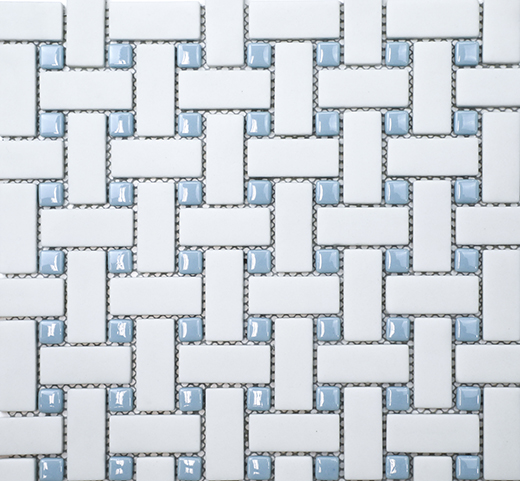 San Marino Sky Matte Basketweave Mosaic | Enamel | Floor/Wall Mosaic