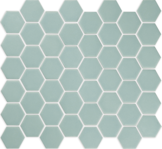 Seashore Seaspray Green Matte 2" Hexagon Mosaic | Ceramic | Wall Mosaic