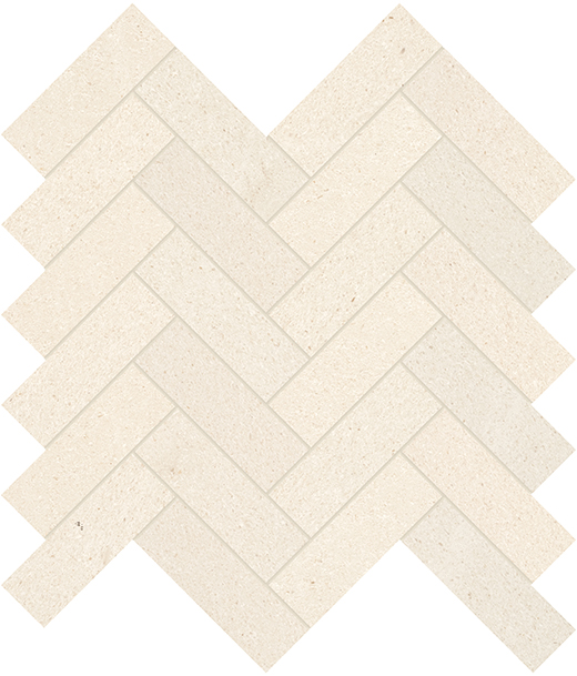 Serene Ivory (Limestone) Honed 1.25"x4" Herringbone | Limestone | Floor/Wall Mosaic