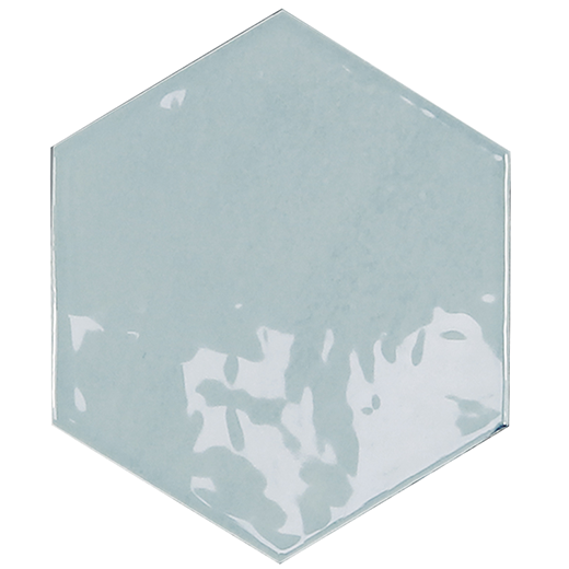 Shadow Hex Aqua Glossy 4"x5" Hexagon | Ceramic | Wall Tile