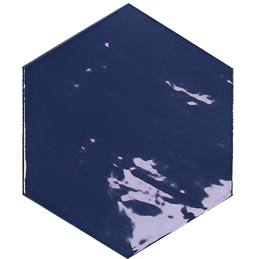 Shadow Hex Cobalt Glossy 4"x5" Hexagon | Ceramic | Wall Tile
