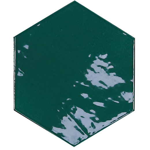 Shadow Hex Emerald Glossy 4"x5" Hexagon | Ceramic | Wall Tile