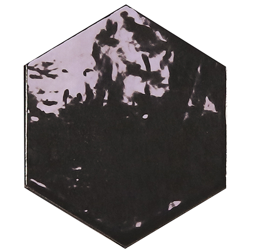 Shadow Hex Graphite Glossy 4"x5" Hexagon | Ceramic | Wall Tile