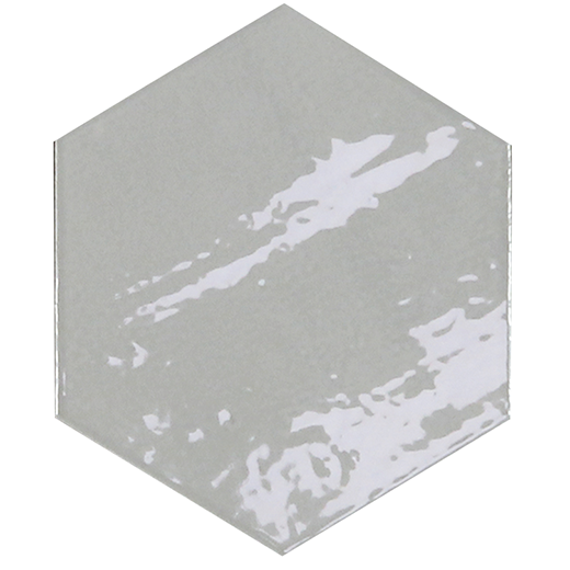 Shadow Hex Grey Glossy 4"x5" Hexagon | Ceramic | Wall Tile