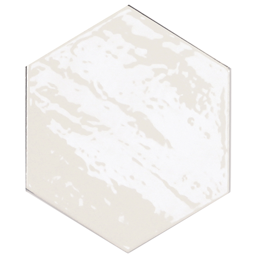 Shadow Hex White Glossy 4"x5" Hexagon | Ceramic | Wall Tile