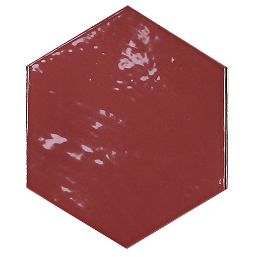 Shadow Hex Wine Glossy 4"x5" Hexagon | Ceramic | Wall Tile