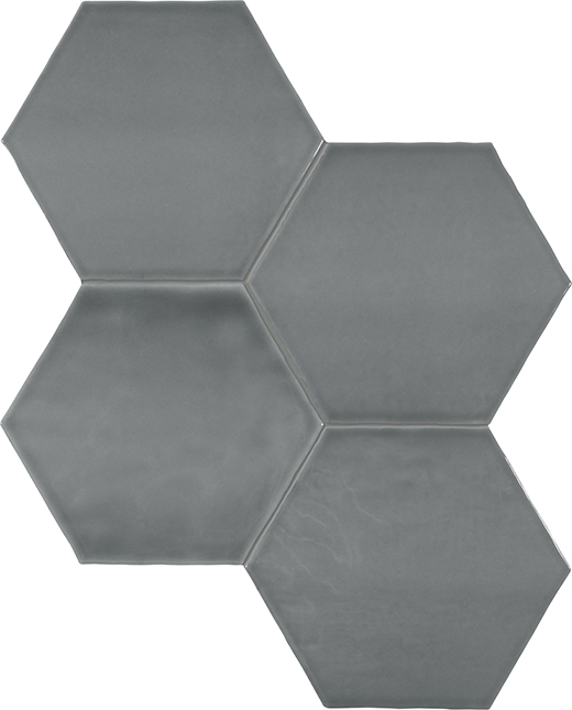Sigma Charcoal Glossy 6" Hexagon | Ceramic | Wall Tile