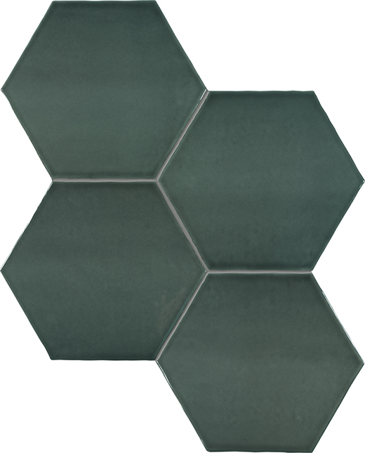 Sigma Emerald Glossy 6" Hexagon | Ceramic | Wall Tile