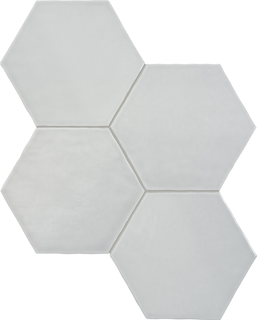 Sigma Silver Glossy 6" Hexagon | Ceramic | Wall Tile
