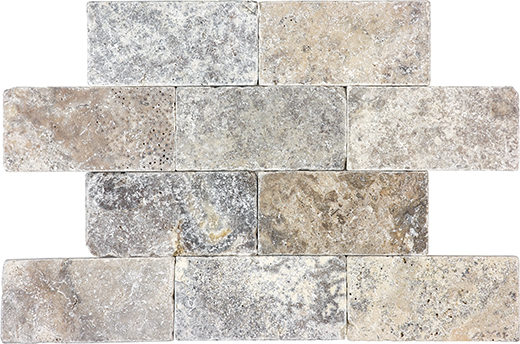 Silver Ash (Travertine) T-mbled 3"x6" | Travertine | Floor/Wall