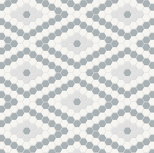Simplicity Gallery Grey Matte Diamond Mosaic Afternoon Blend | Glazed Porcelain | Floor/Wall Mosaic