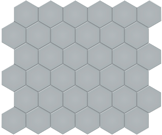 Simplicity Cloud Blue Matte 2" Hexagon (12"x12" Mosaic Sheet) | Glazed Porcelain | Floor/Wall Mosaic