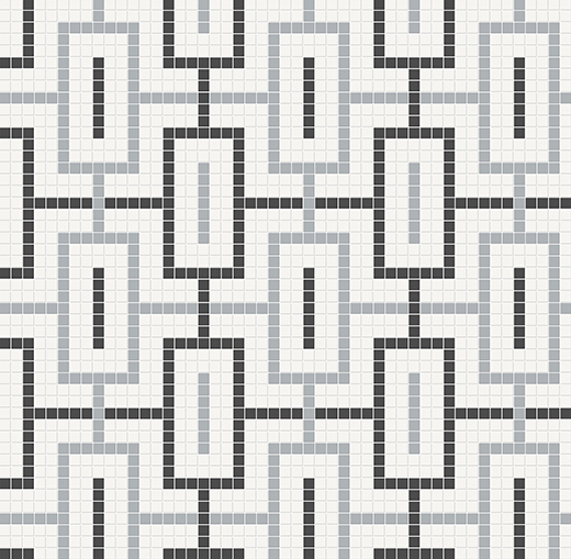 Simplicity Retro Black Matte Chain Mosaic Dawn Blend | Glazed Porcelain | Floor/Wall Mosaic