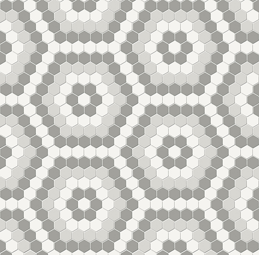 Simplicity Cement Chic Matte Hexagon Mosaic Evening Blend | Glazed Porcelain | Floor/Wall Mosaic