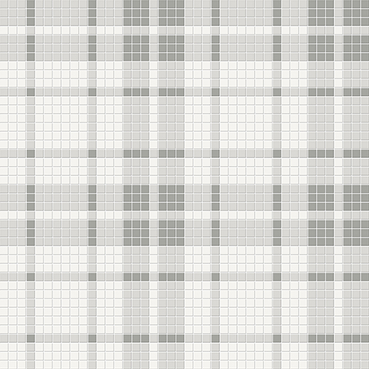 Simplicity Cement Chic Matte Plaid Mosaic Evening Blend | Glazed Porcelain | Floor/Wall Mosaic