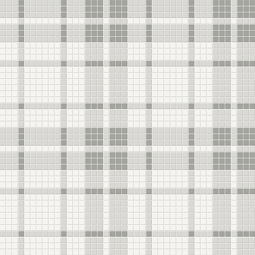 Simplicity Cement Chic Matte Plaid Mosaic Evening Blend | Glazed Porcelain | Floor/Wall Mosaic