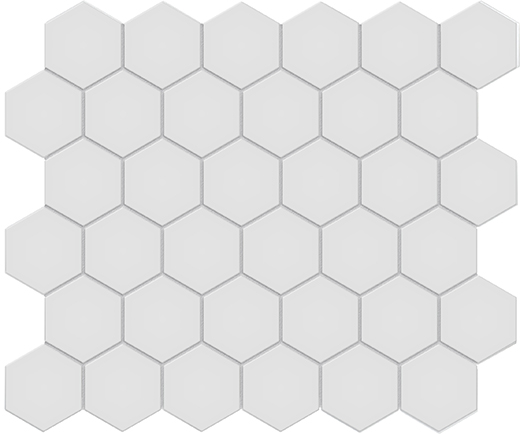 Simplicity Gallery Grey Matte 2" Hexagon (12"x12" Mosaic Sheet) | Glazed Porcelain | Floor/Wall Mosaic