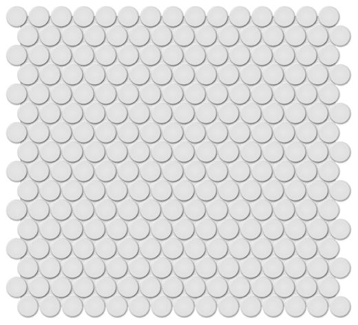 Simplicity Gallery Grey Matte .75" Penny Round (12"x12" Mosaic Sheet) | Glazed Porcelain | Floor/Wall Mosaic