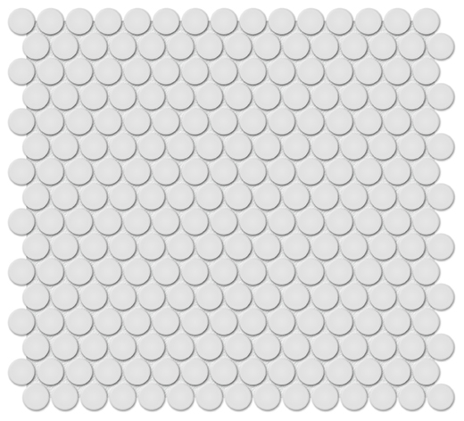 Simplicity Gallery Grey Matte .75" Penny Round (12"x12" Mosaic Sheet) | Glazed Porcelain | Floor/Wall Mosaic