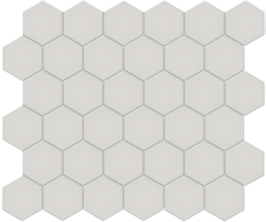 Simplicity Halo Grey Matte 2" Hexagon (12"x12" Mosaic Sheet) | Glazed Porcelain | Floor/Wall Mosaic