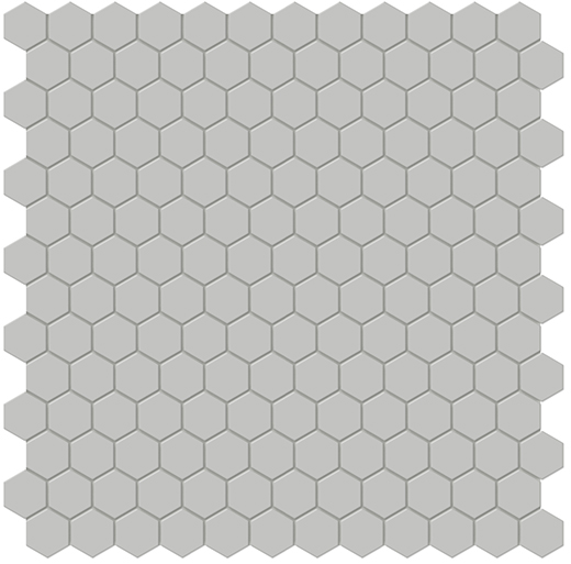Simplicity Loft Grey Matte 1" Hexagon (12"x12" Mosaic Sheet) | Glazed Porcelain | Floor/Wall Mosaic