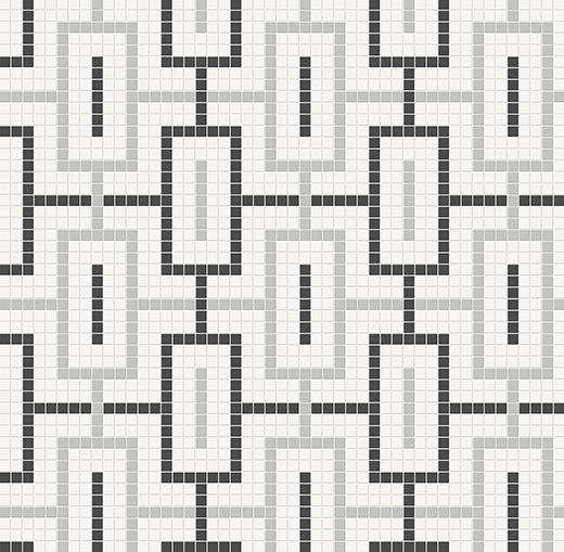 Simplicity Loft Grey Matte Chain Mosaic Midnight Blend | Glazed Porcelain | Floor/Wall Mosaic