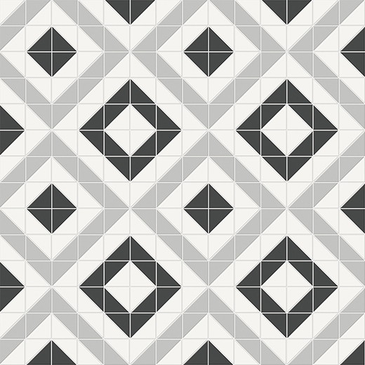 Simplicity Loft Grey Matte Cubic Mosaic Midnight Blend | Glazed Porcelain | Floor/Wall Mosaic